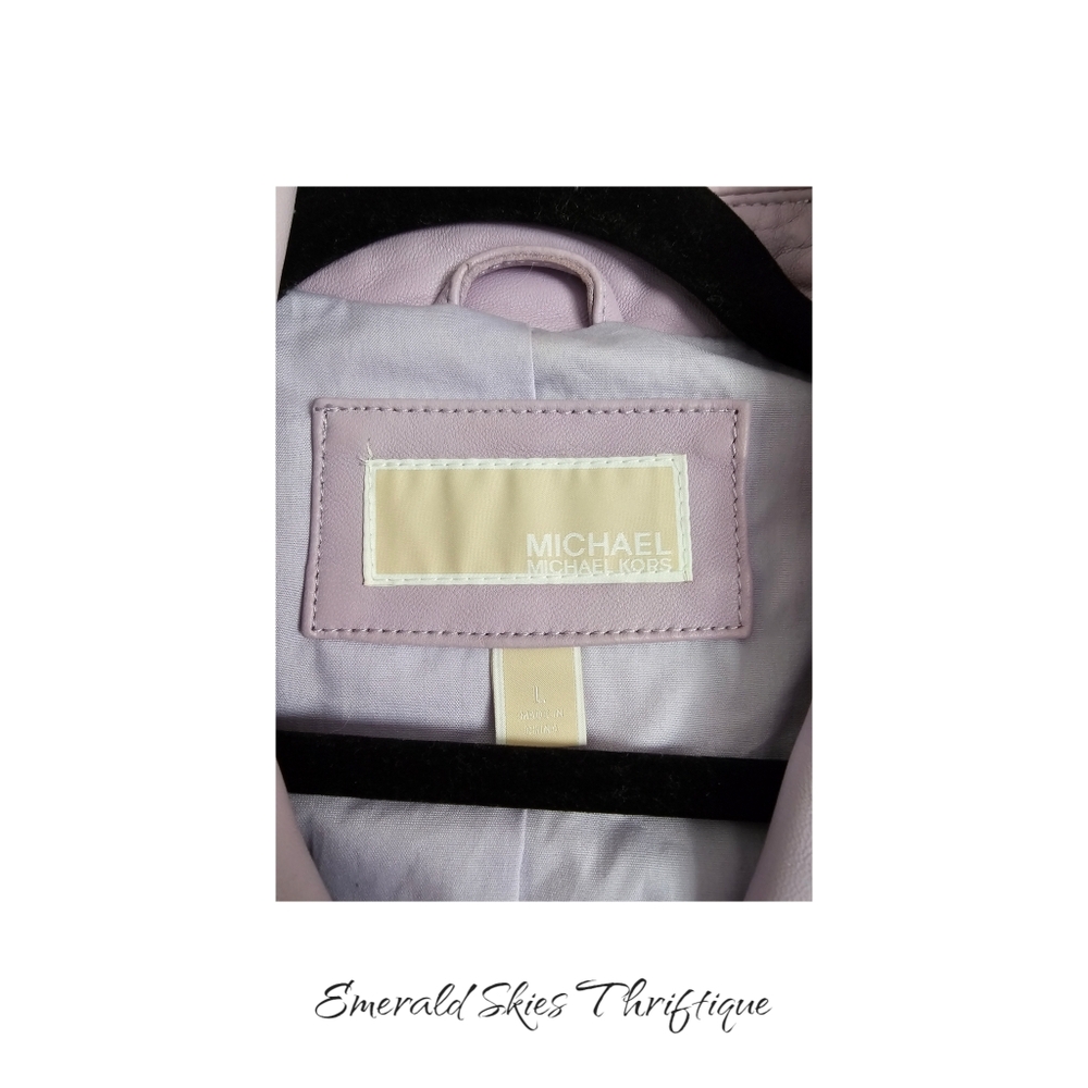 MICHAEL Michael Kors Lavender Leather Jacket - Picture 7 of 10